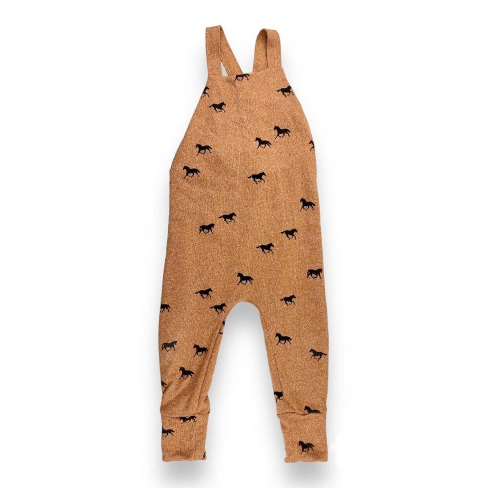 Little Wedgies Horse Print Farmer Romper